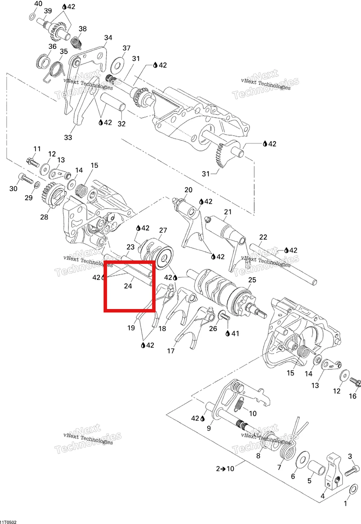 Деталь 420229480 на схеме узла 2005 Can-Am Traxter 5 Speed Gear Shift