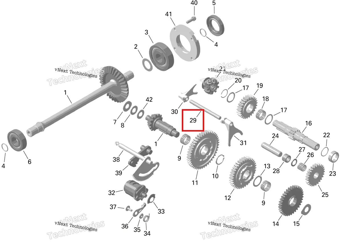 Деталь 420229540 на схеме узла 2024 Can-Am Outlander MAX 450 EFI 6X6 - 4ZRA - DPS Package - Tundra Green Rotax - Gearbox