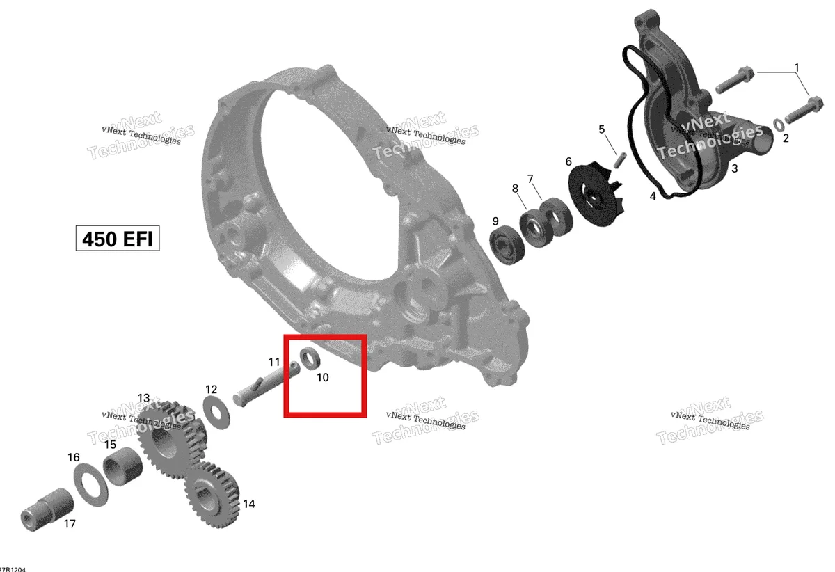 Деталь 420229880 на схеме узла 2015 Can-Am DS 450EFI STD Engine Cooling