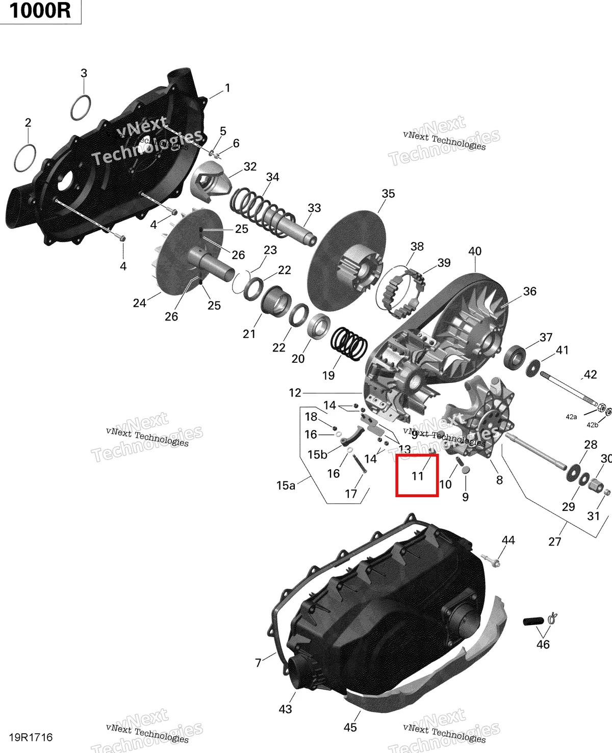 Деталь 420229999 на схеме узла 2020 Can-Am Commander 1000R EFI Transmission - 1000R