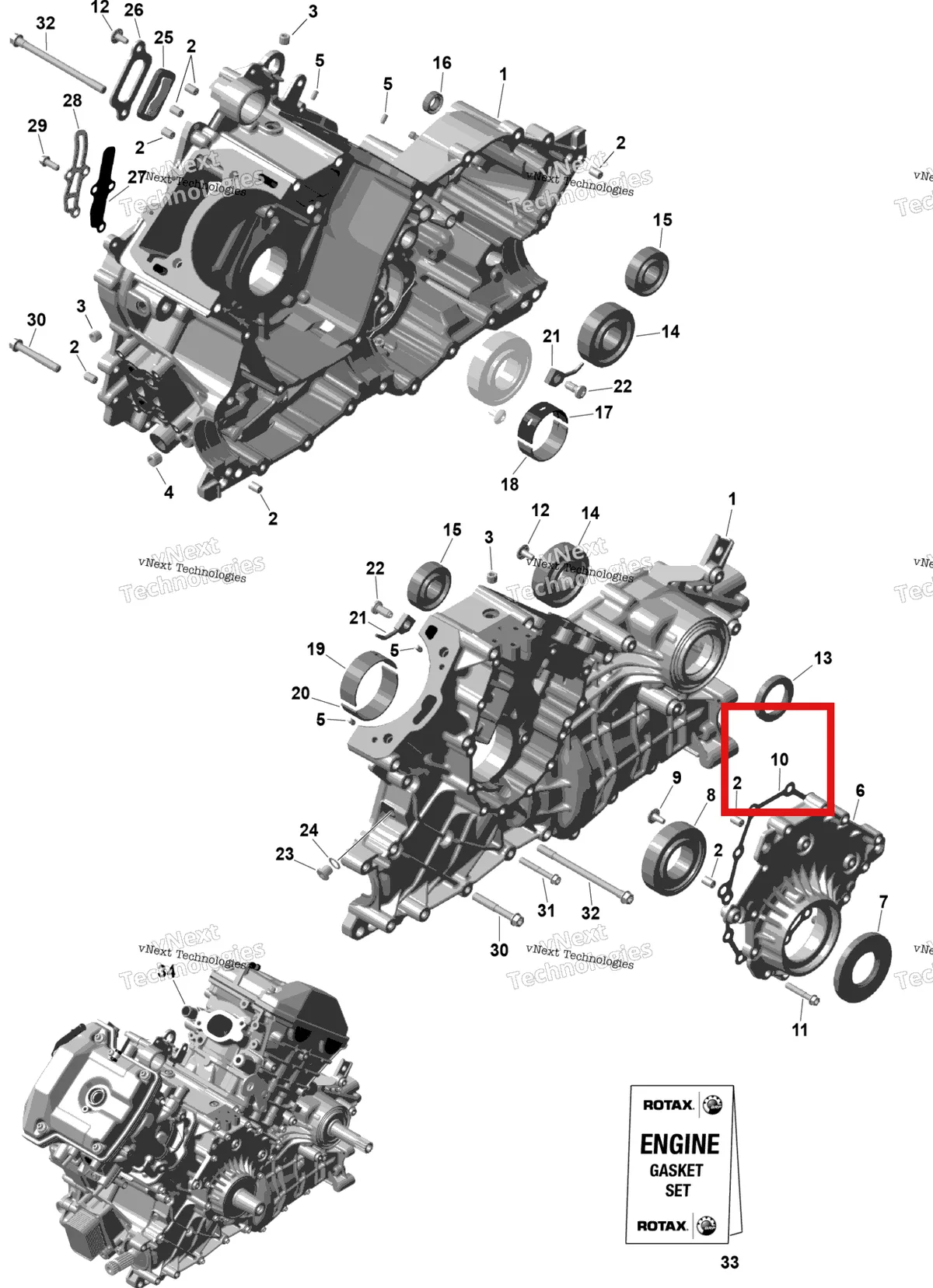 Деталь 420230071 (PTO крышка прокладка Included дюйм комплект прокладок Can-Am Outlander 4x4 XT 1000R (2025) (420230071)) на схеме узла 2026 Can-Am OUTLANDER - 4X4 - XT - 1000R - 4FTB - CALI - Platinum Silver Satin Rotax - Crankcase