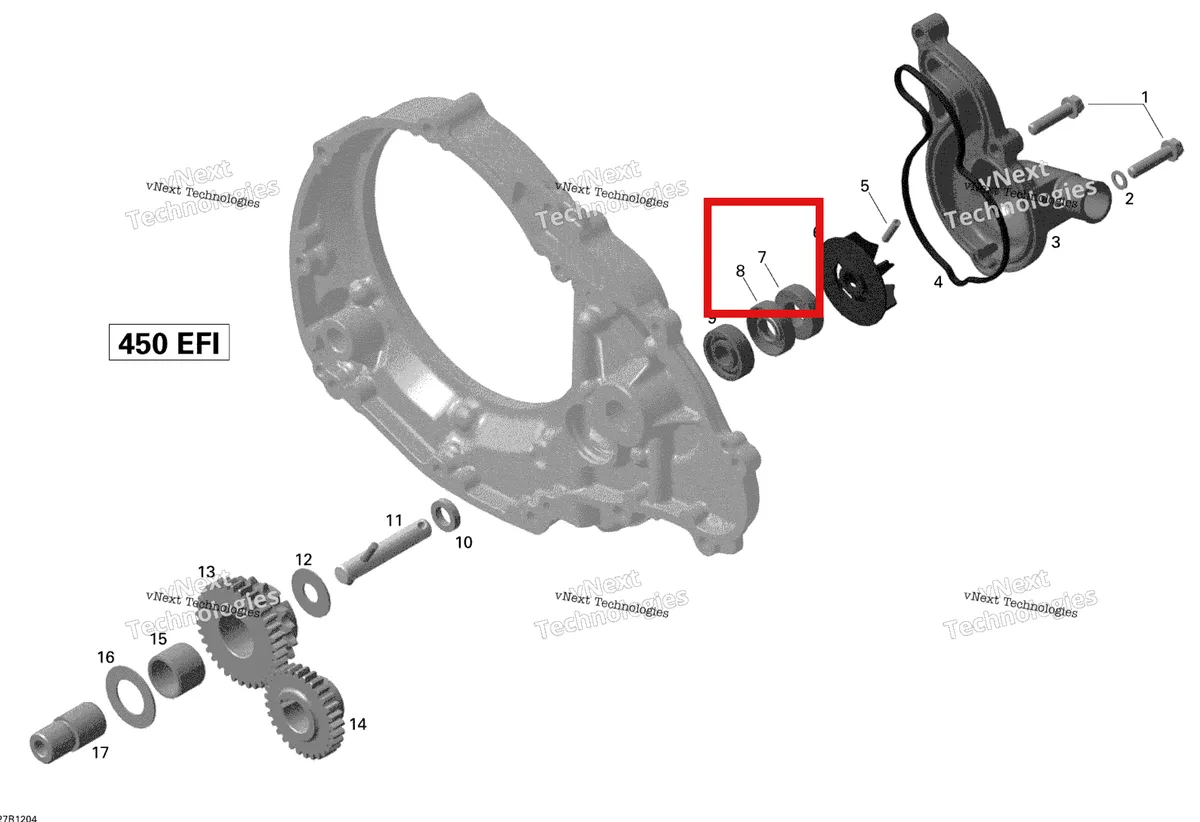 Деталь 420230197 на схеме узла 2015 Can-Am DS 450EFI STD Engine Cooling