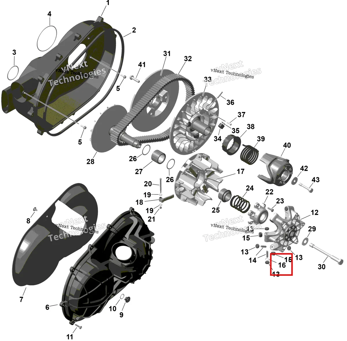 Деталь 420230456 на схеме узла 2026 Can-Am Commander - 1000R EFI - DPS - 6PTB - Compass Green - 60