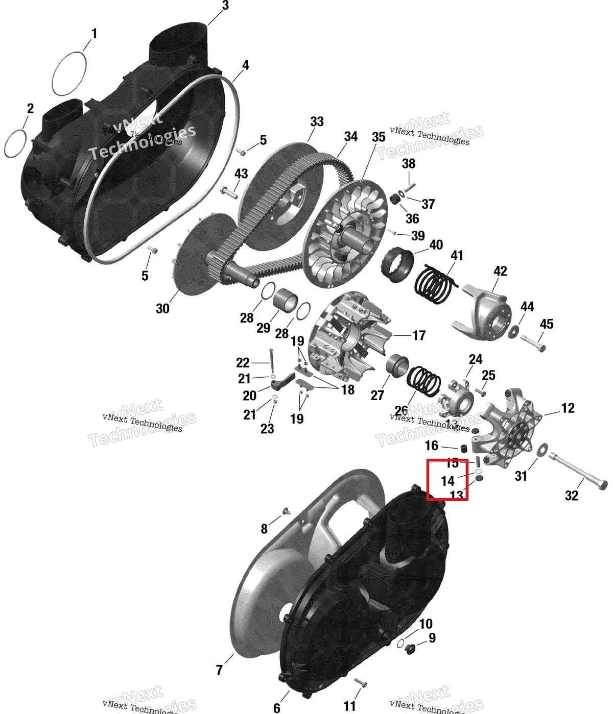 Деталь 420230457 на схеме узла 2021 Can-Am Maverick Turbo RR - XRS - CE Rotax - Transmission