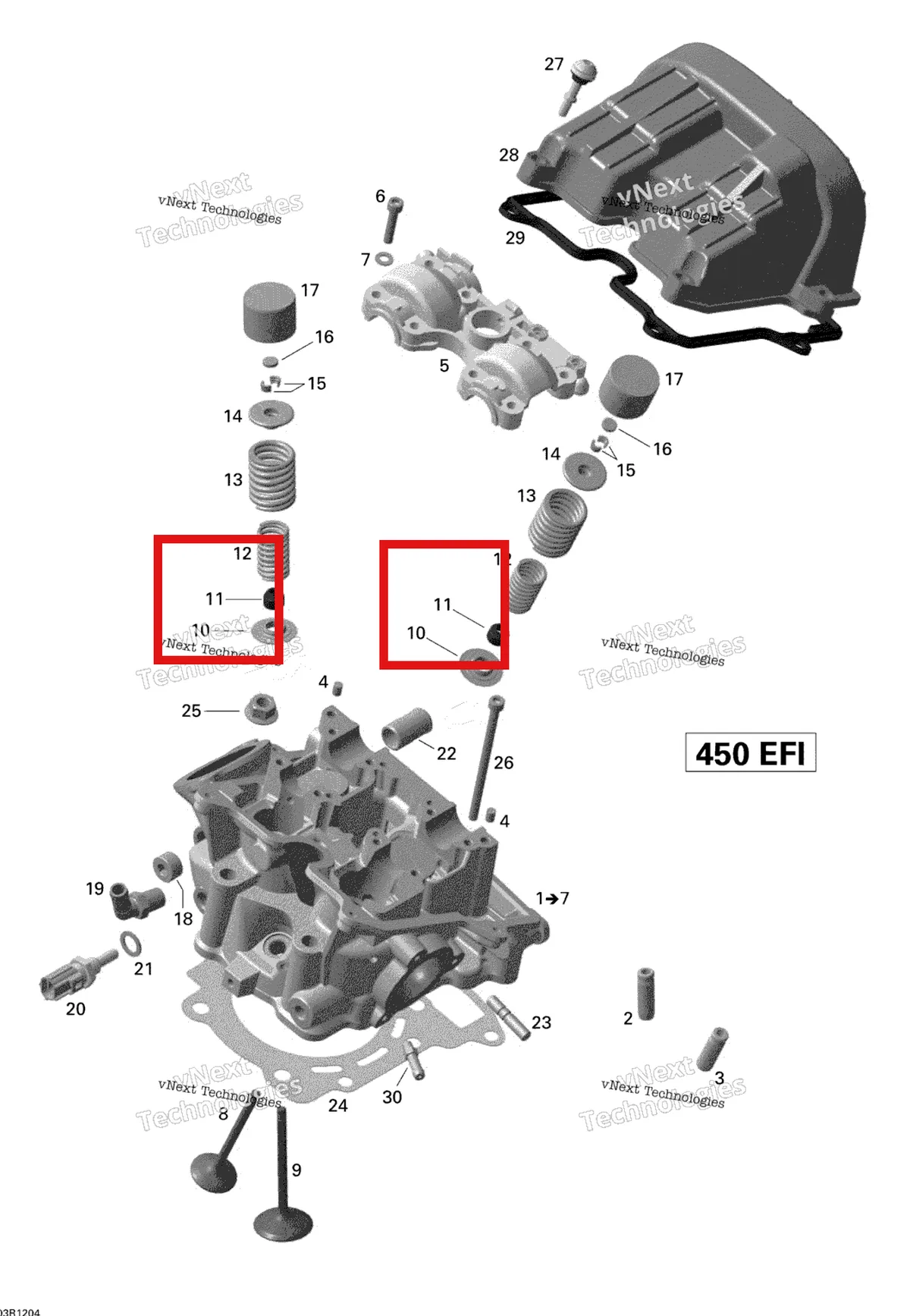 Деталь 420230510 на схеме узла 2015 Can-Am DS 450EFI STD Cylinder Head