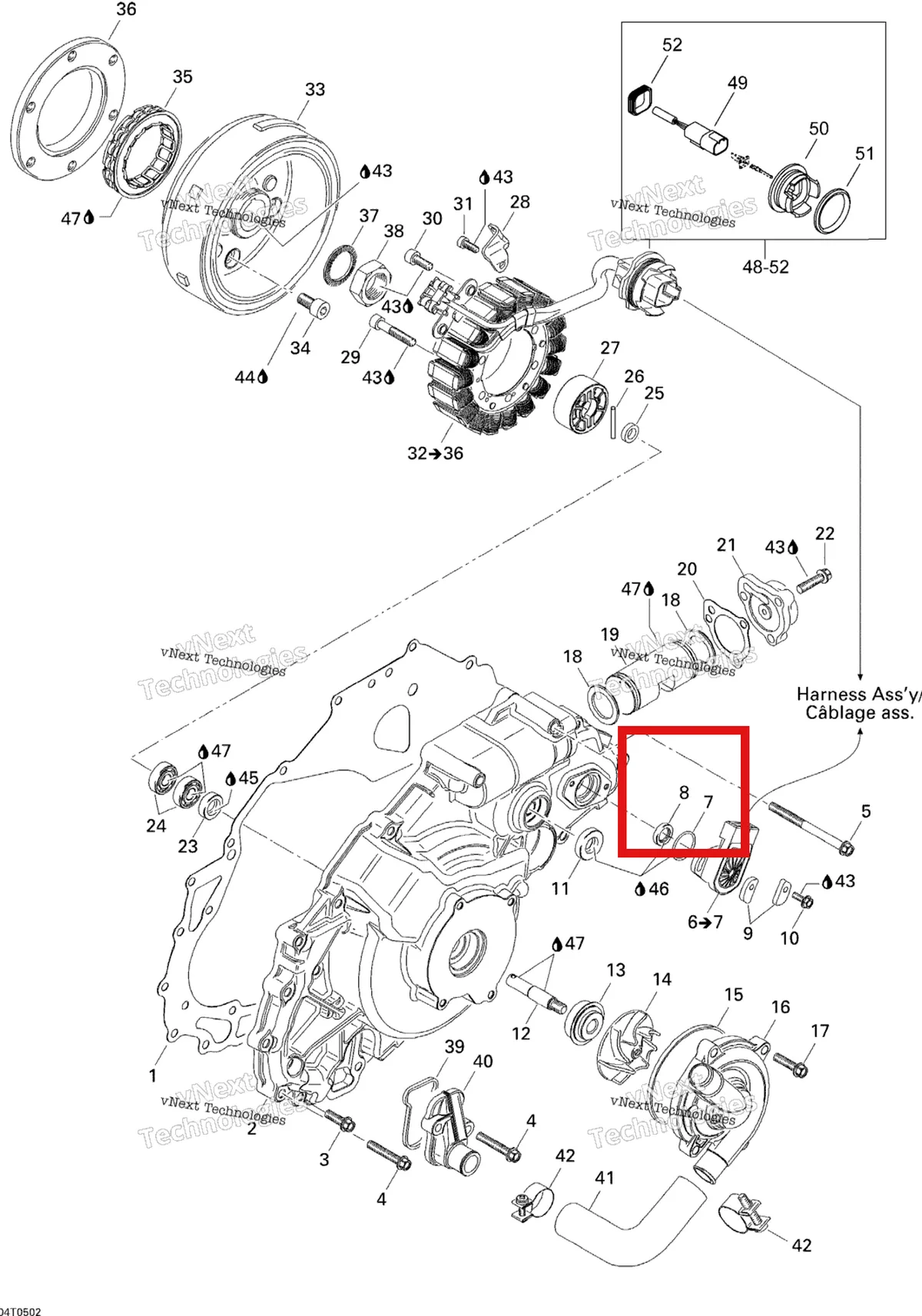 Деталь 420230870 на схеме узла 2005 Can-Am Traxter 5 Speed Ignition, Magneto And Water Pump