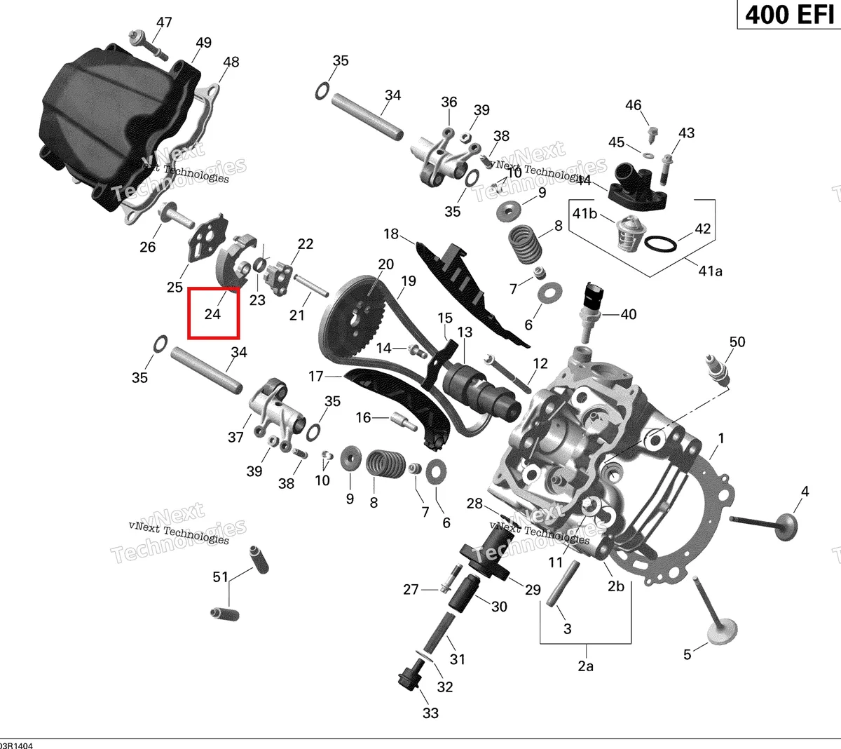 Деталь 420231070 на схеме узла 2014 Can-Am OUTLANDER 400 EFI, STD, XT Cylinder Head