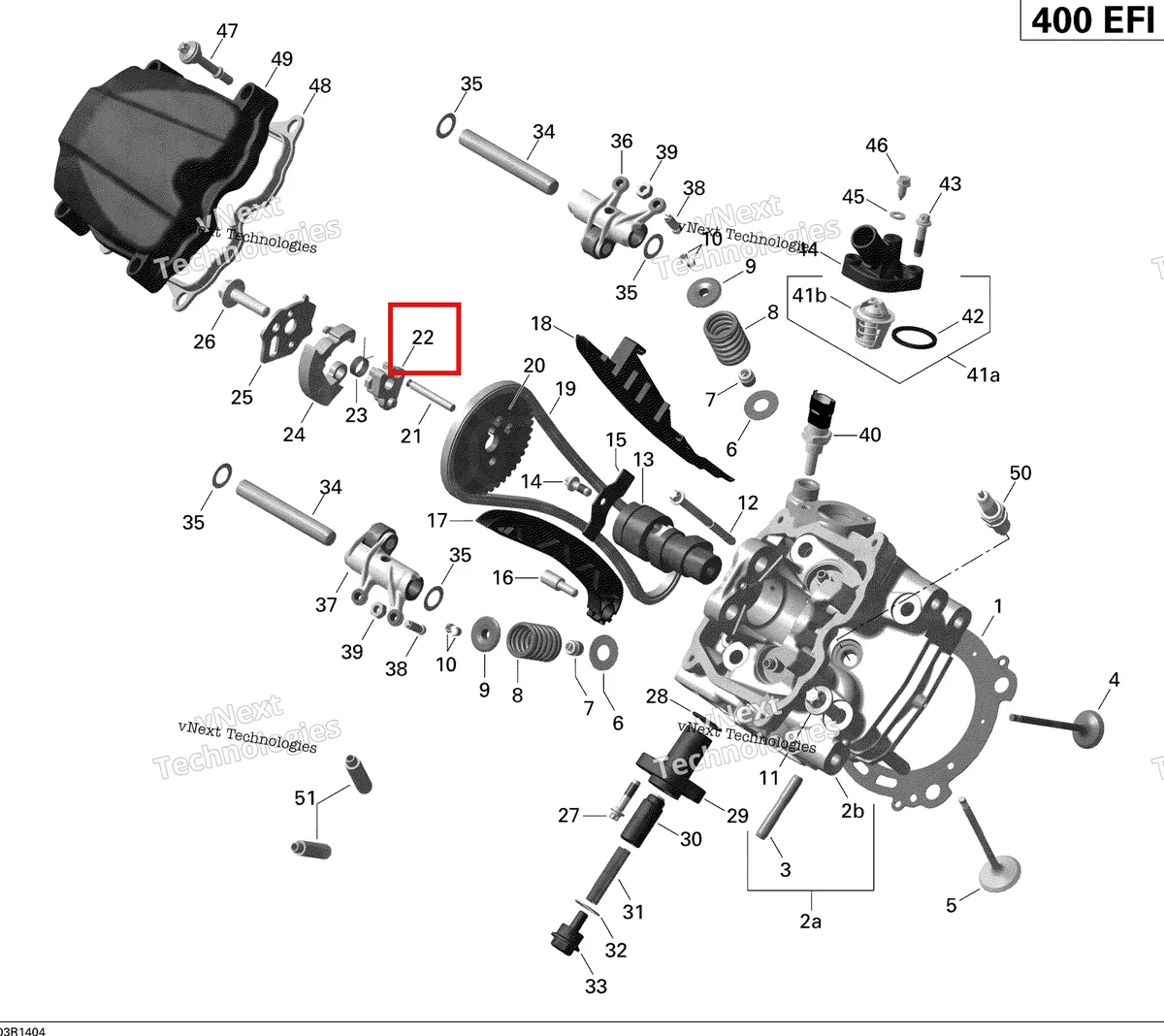 Деталь 420231080 на схеме узла 2014 Can-Am OUTLANDER 400 EFI, STD, XT Cylinder Head