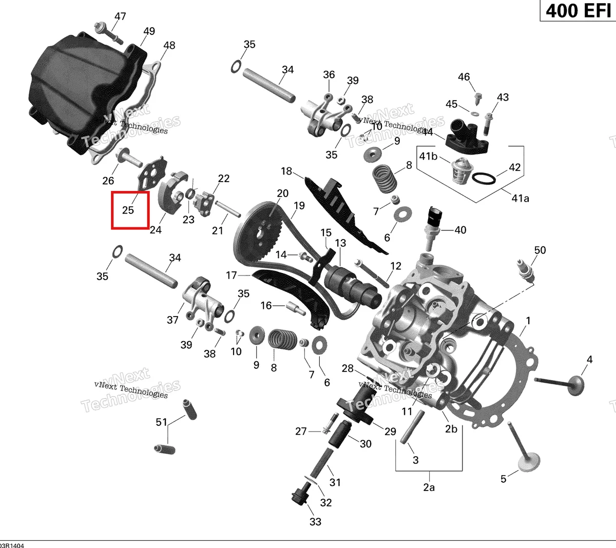 Деталь 420231090 на схеме узла 2014 Can-Am OUTLANDER 400 EFI, STD, XT Cylinder Head