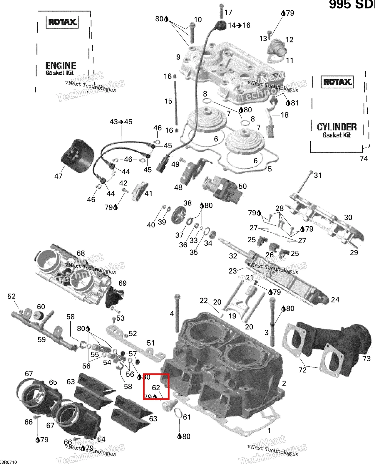Деталь 420231135 на схеме узла 2007 Ski-Doo MACH Z Adrenaline Cylinder And Cylinder Head, Mach, Mxz, Hm Eur