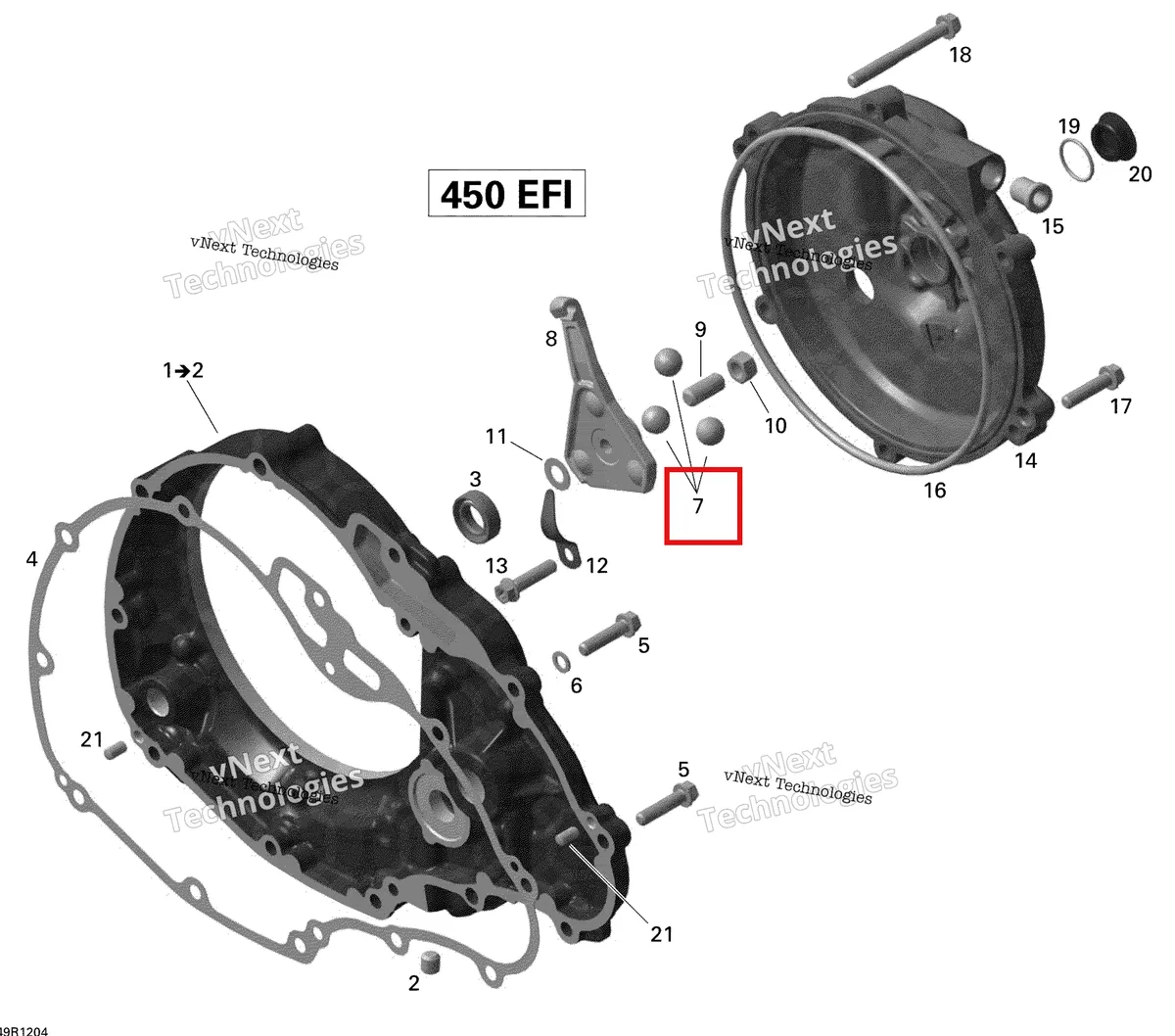 Деталь 420232150 на схеме узла 2015 Can-Am DS 450EFI STD Clutch Cover
