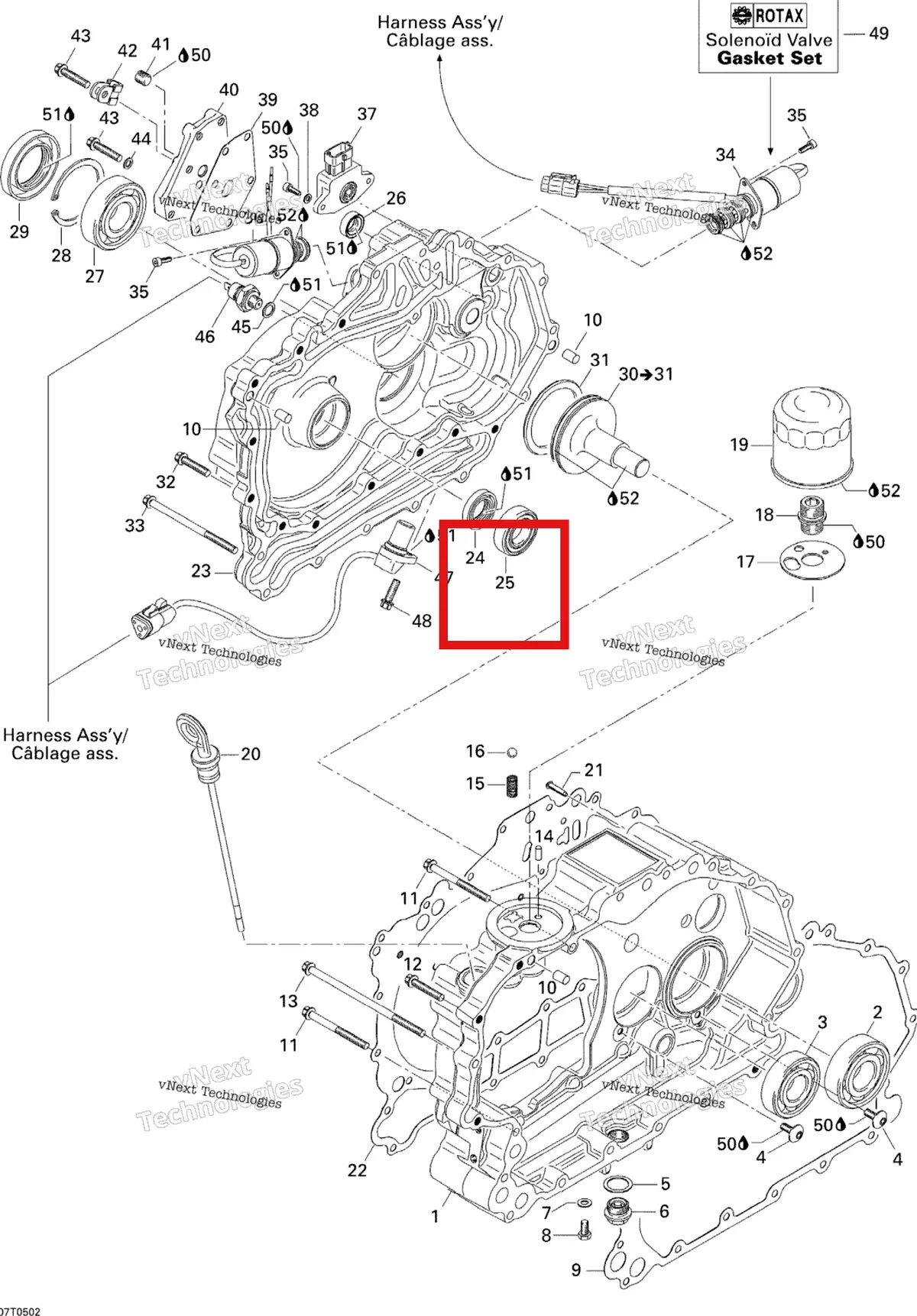 Деталь 420232190 на схеме узла 2005 Can-Am Traxter 5 Speed Clutch Housing And Cover