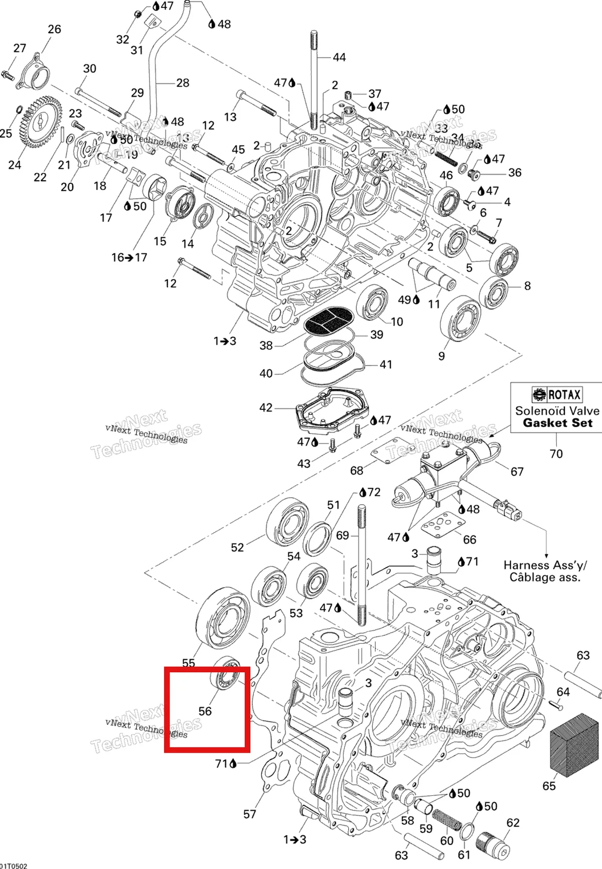 Деталь 420232280 на схеме узла 2005 Can-Am Traxter 5 Speed Crankcase