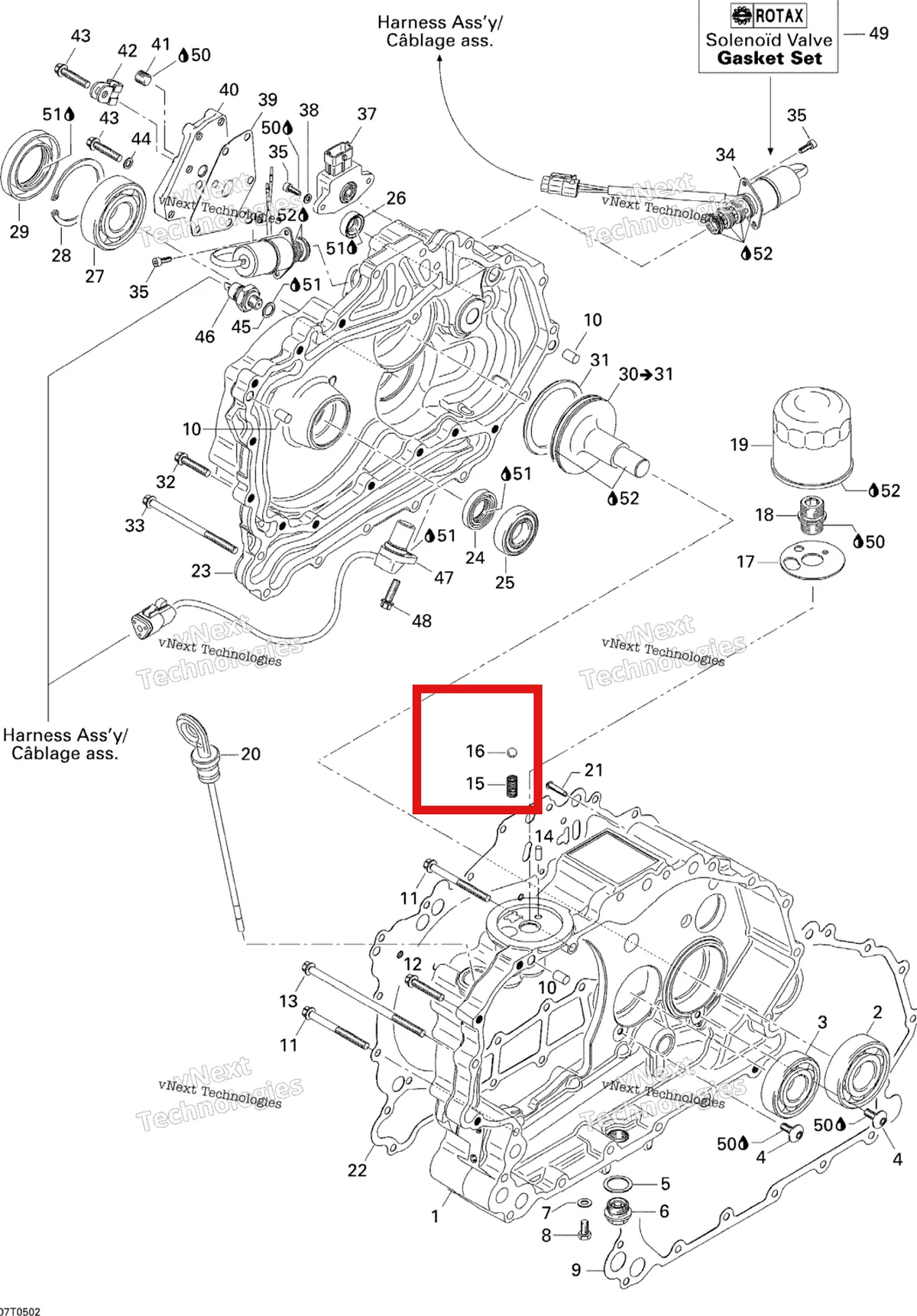 Деталь 420232370 на схеме узла 2005 Can-Am Traxter 5 Speed Clutch Housing And Cover