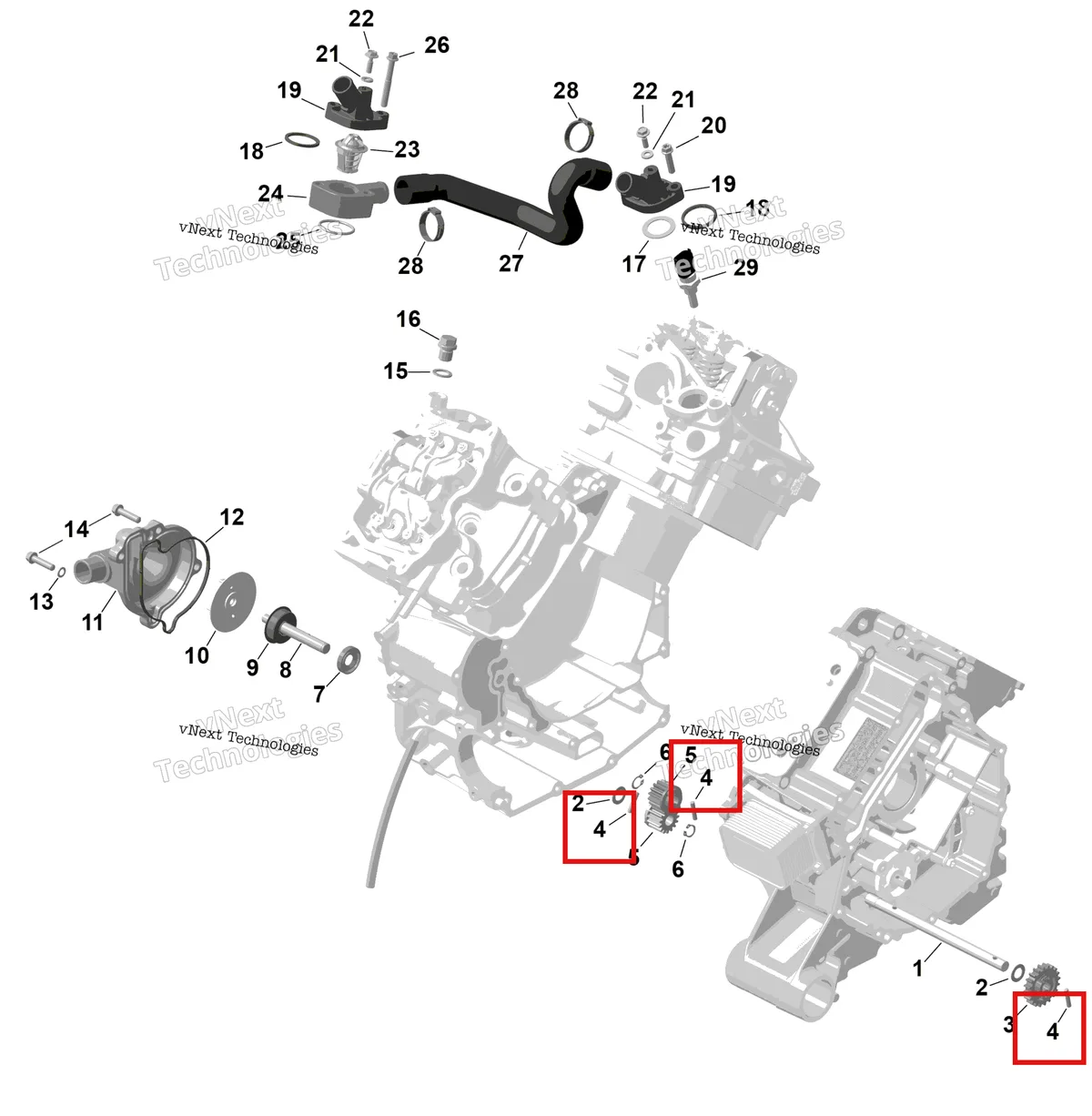 Деталь 420232420 (Штифт) на схеме узла 2026 Can-Am RENEGADE - 4X4 - XMR - 650 EFI - 5TTA - Catalyst Gray Rotax - Engine Cooling
