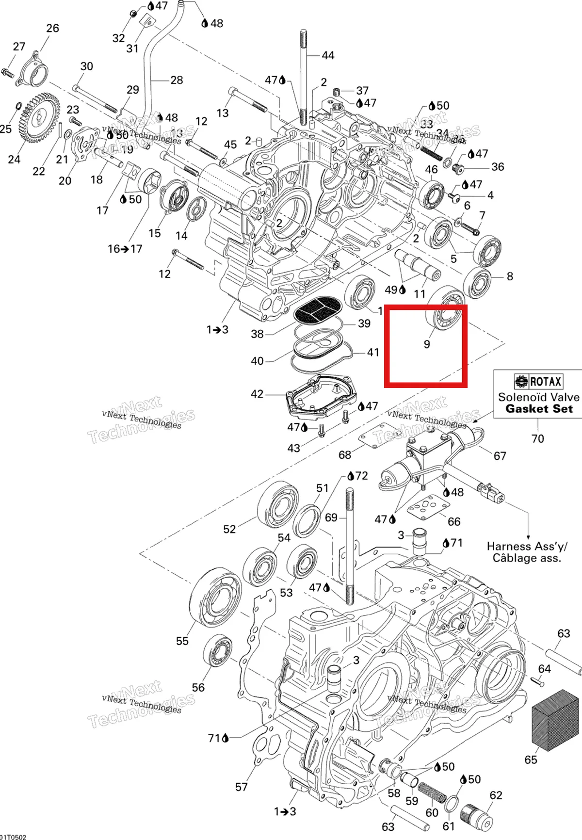 Деталь 420232490 на схеме узла 2005 Can-Am Traxter 5 Speed Crankcase