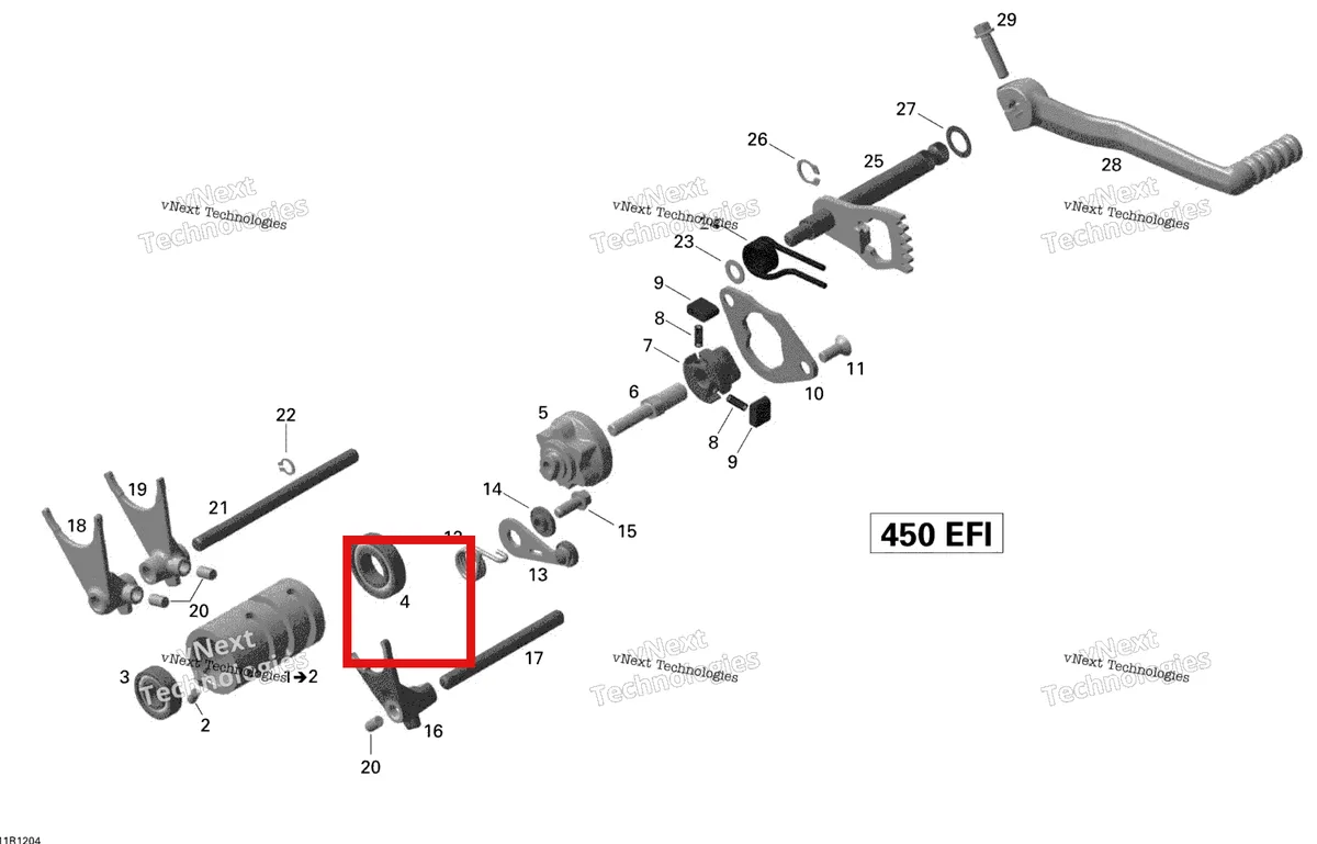 Деталь 420232590 на схеме узла 2015 Can-Am DS 450EFI STD Shifting