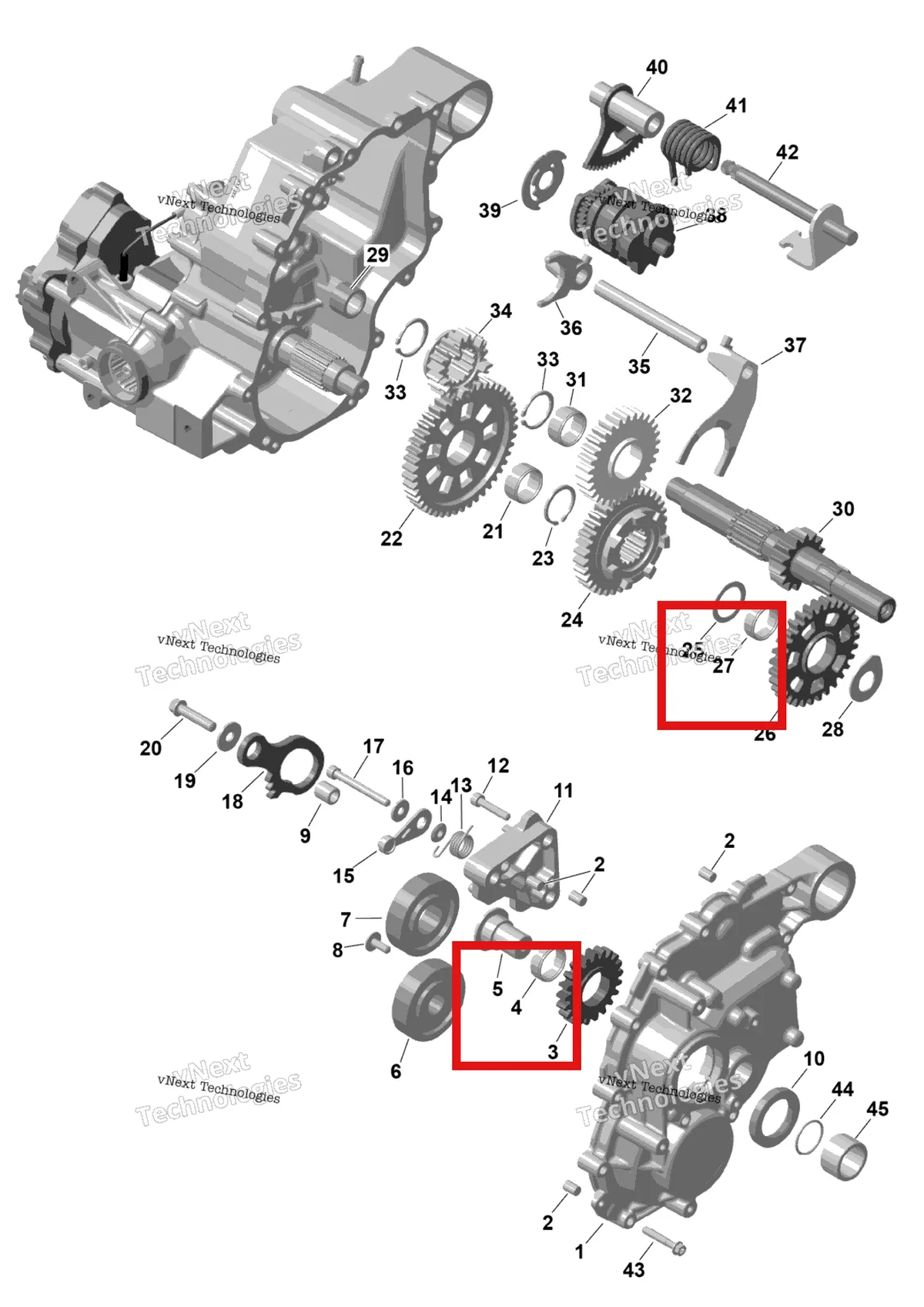 Деталь 420232654 на схеме узла 2026 Can-Am RENEGADE - 4X4 - XMR - 650 EFI - 5TTA - Catalyst Gray Rotax - Gearbox 2