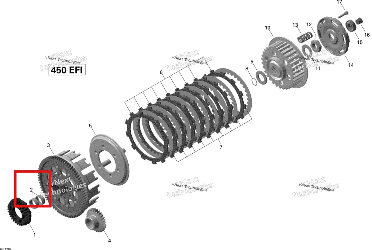 Деталь 420232742 на схеме узла 2015 Can-Am DS 450EFI STD Clutch