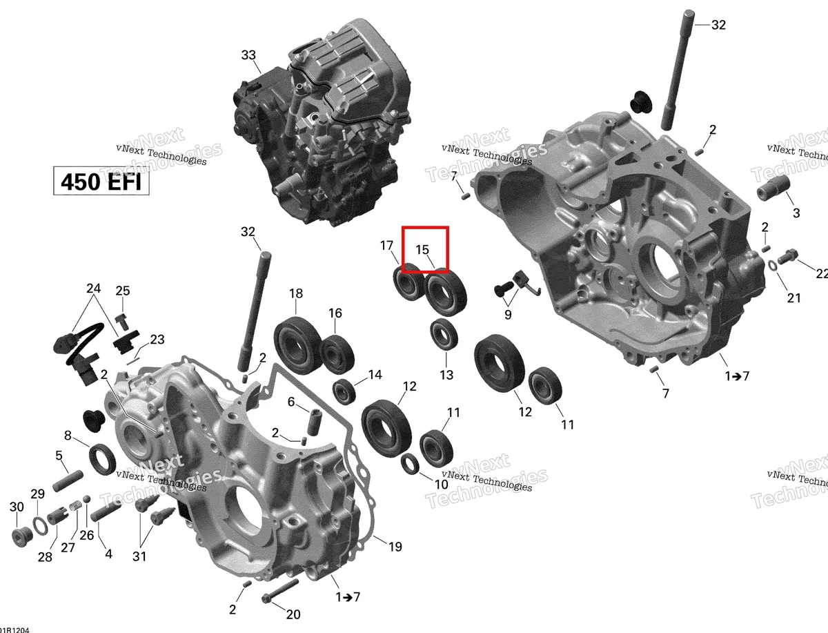 Деталь 420232765 на схеме узла 2015 Can-Am DS 450EFI STD Crankcase