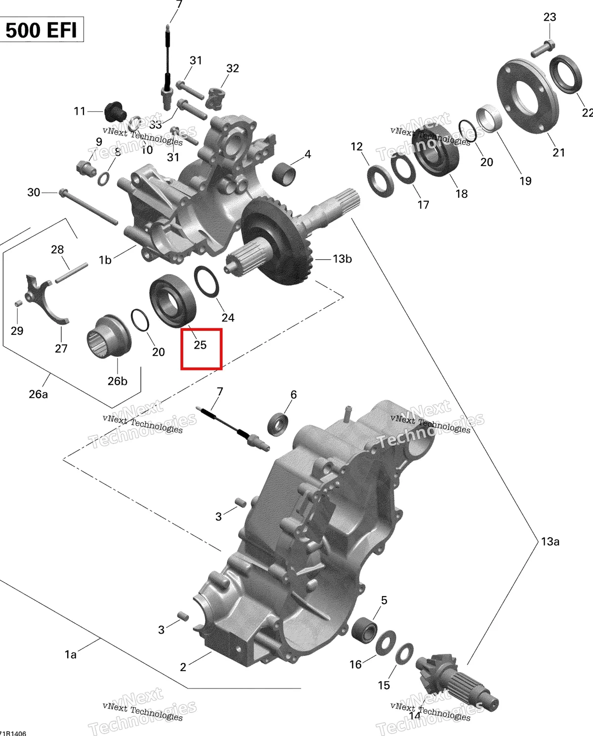 Деталь 420232785 на схеме узла 2014 Can-Am OUTLANDER 500EFI STD, DPS & XT Gear Box Output Shaft