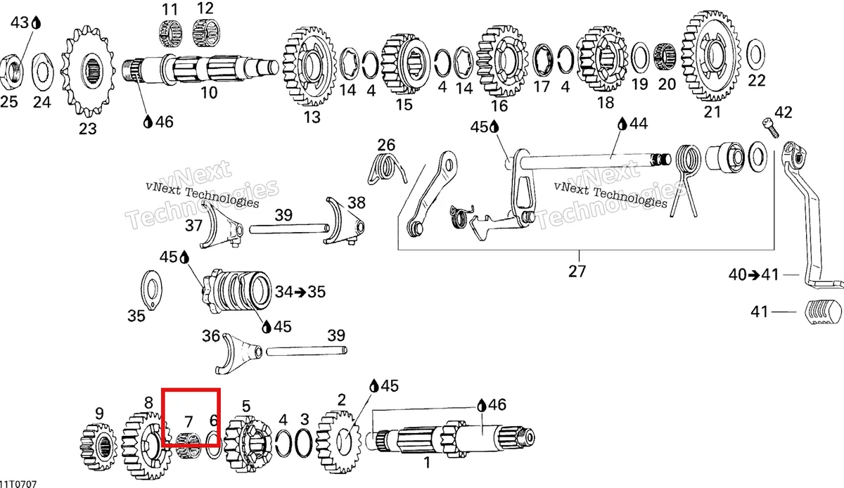 Деталь 420232805 на схеме узла 2007 Can-Am DS 650 X Gear Shift