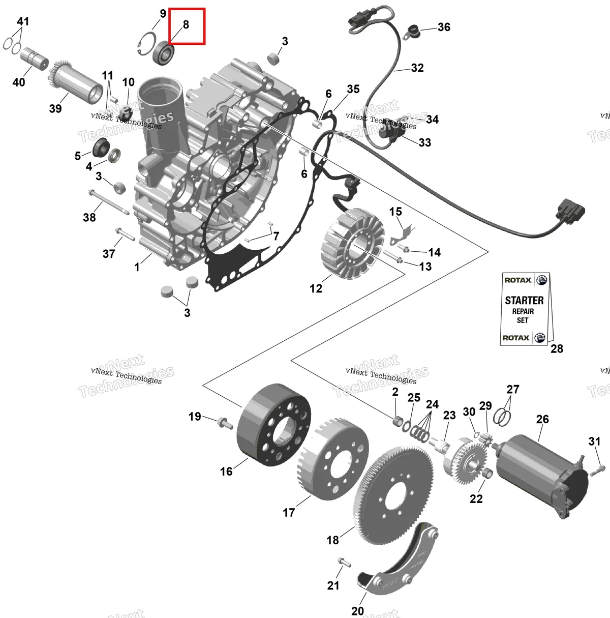Деталь 420232855 на схеме узла 2026 Sea-Doo GTX - 325 - LIMITED - 26TC - Hybrid White Peal - Audio Rotax - Magneto And Electric Starter