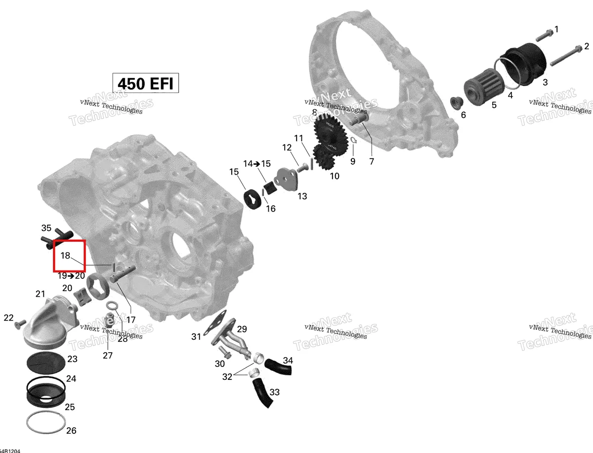 Деталь 420232980 на схеме узла 2015 Can-Am DS 450EFI STD Engine Lubrication