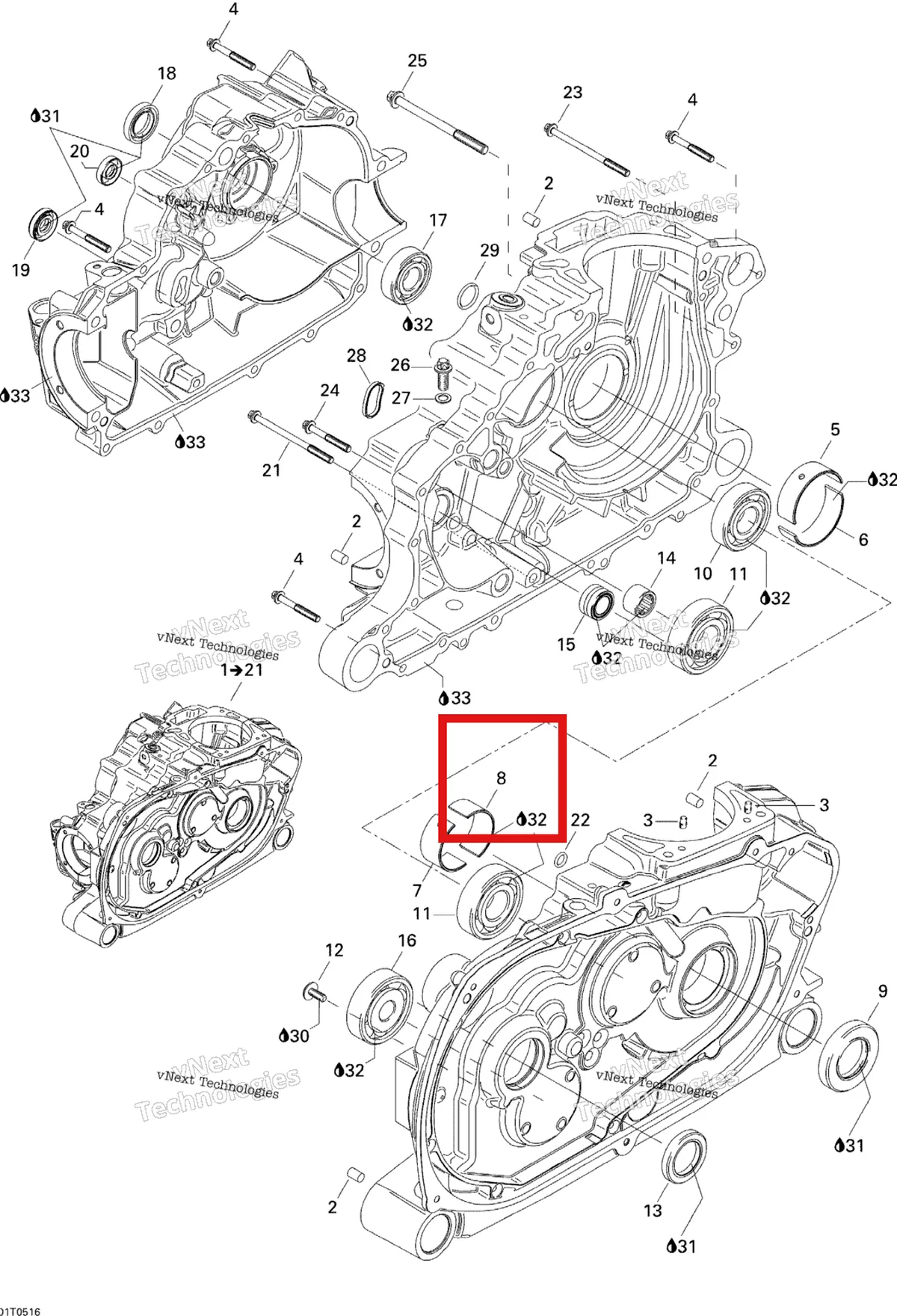 Деталь 420233745 на схеме узла Crankcase