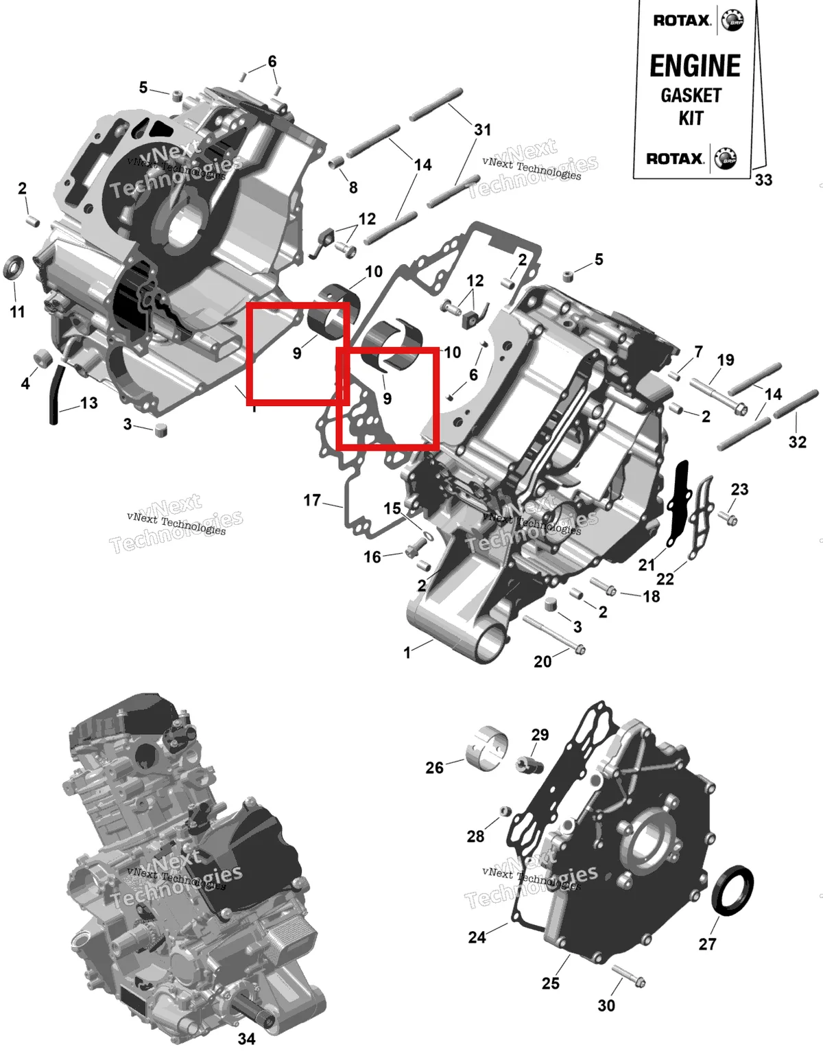 Деталь 420233960 (Деталь Bearing Sleeve) на схеме узла 2026 Can-Am RENEGADE - 4X4 - XMR - 1000R EFI - 5UTA - Hyper Silver Rotax - Crankcase