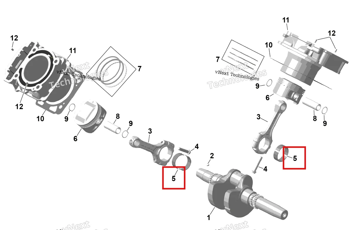 Деталь 420233980 (Деталь Plain Bearing 40 X 43 X 15) на схеме узла 2026 Can-Am RENEGADE - 4X4 - XMR - 650 EFI - 5TTA - Catalyst Gray Rotax - Crankshaft, Pistons And Cylinder