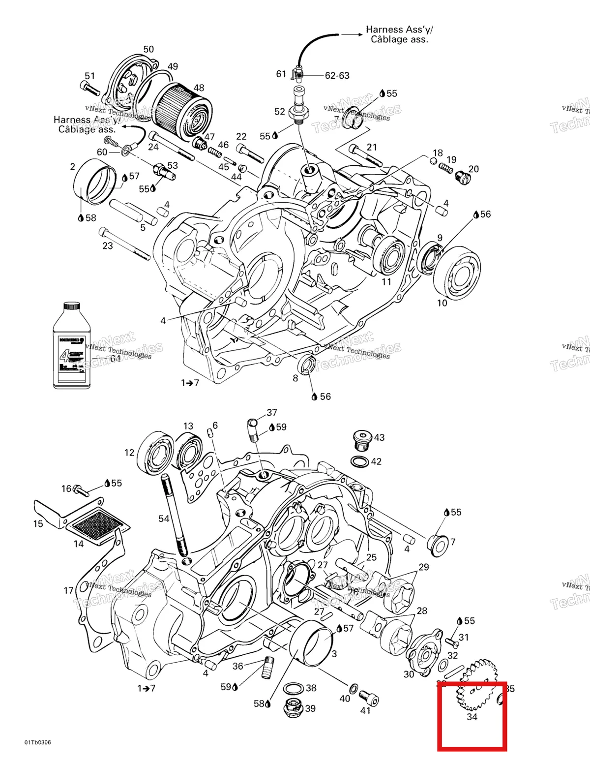Деталь 420234560 на схеме узла 2003 Can-Am DS 650 Baja Crankcase