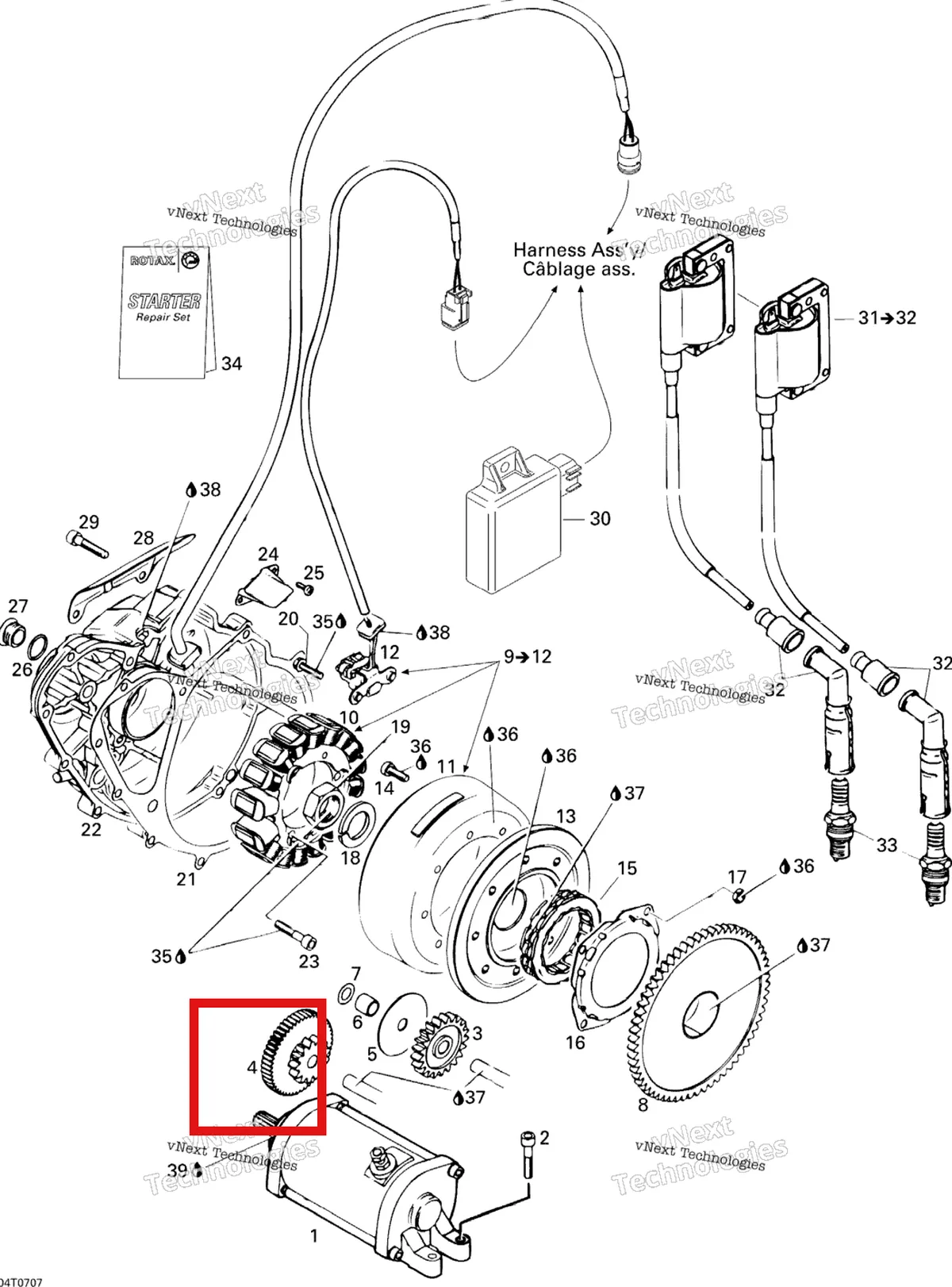 Деталь 420234756 на схеме узла 2007 Can-Am DS 650 X Ignition And Magneto