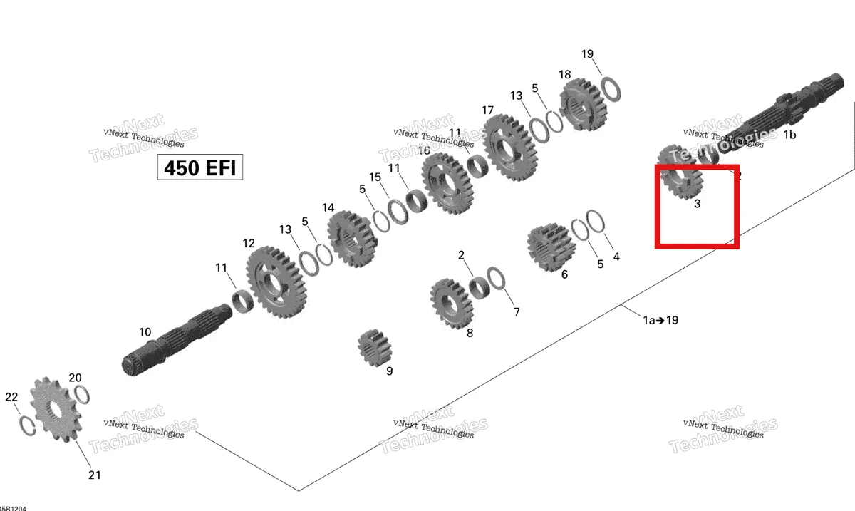 Деталь 420234883 на схеме узла 2015 Can-Am DS 450EFI STD Gear Box
