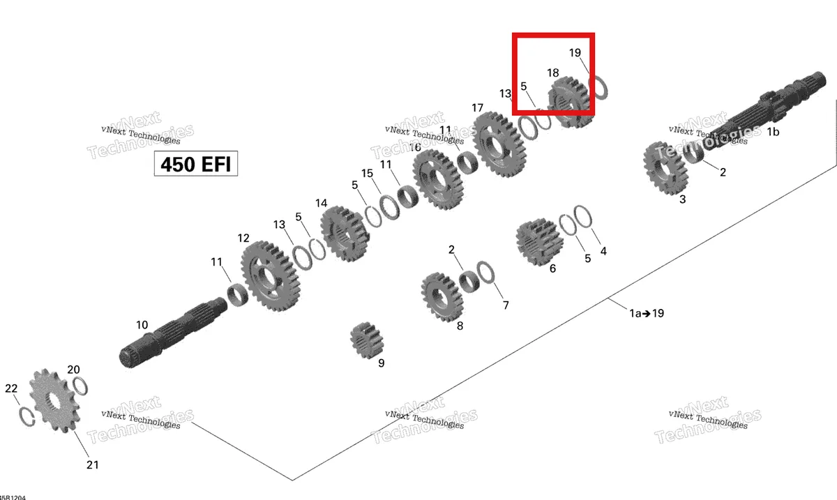 Деталь 420234992 на схеме узла 2015 Can-Am DS 450EFI STD Gear Box