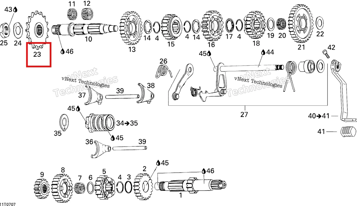 Деталь 420236470 на схеме узла 2007 Can-Am DS 650 X Gear Shift