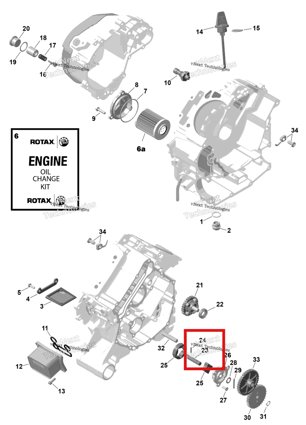 Деталь 420237059 (Масляный Насос Вал) на схеме узла 2026 Can-Am RENEGADE - 4X4 - XMR - 1000R EFI - 5UTA - Hyper Silver Rotax - Engine Lubrication