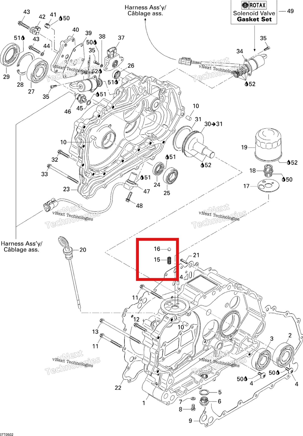 Деталь 420238050 на схеме узла 2005 Can-Am Traxter 5 Speed Clutch Housing And Cover