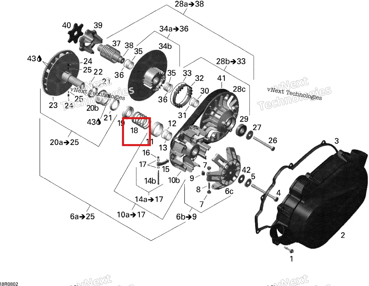 Деталь 420238161 (Компрессионный пружина Can-Am Outlander 400 XT (2008) (420238161)) на схеме узла 2008 Can-Am Outlander 400 STD Transmission