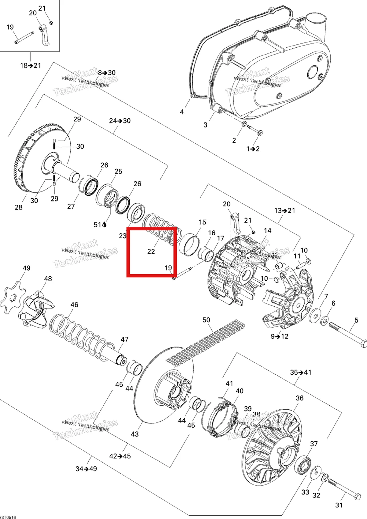 Деталь 420238164 на схеме узла Belt And Engine Pulley System