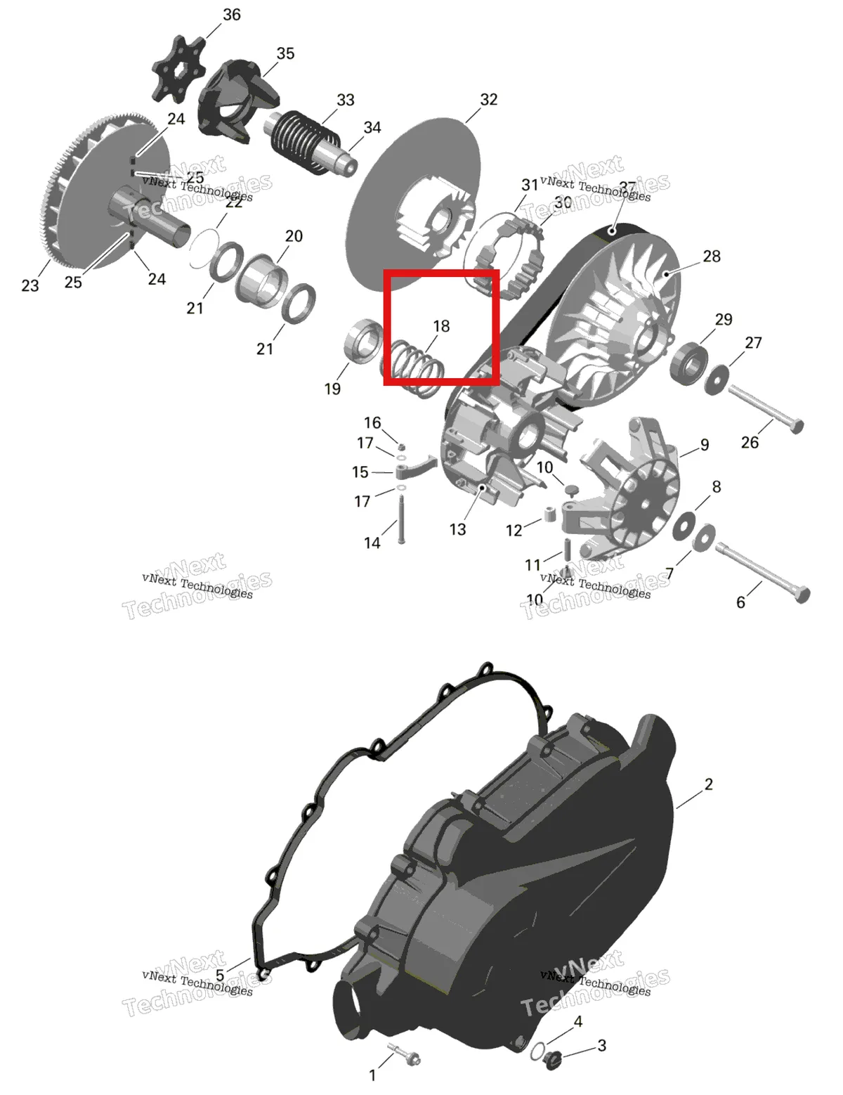 Деталь 420238166 на схеме узла 2024 Can-Am Outlander MAX 450 EFI 6X6 - 4ZRA - DPS Package - Tundra Green Rotax - Cvt