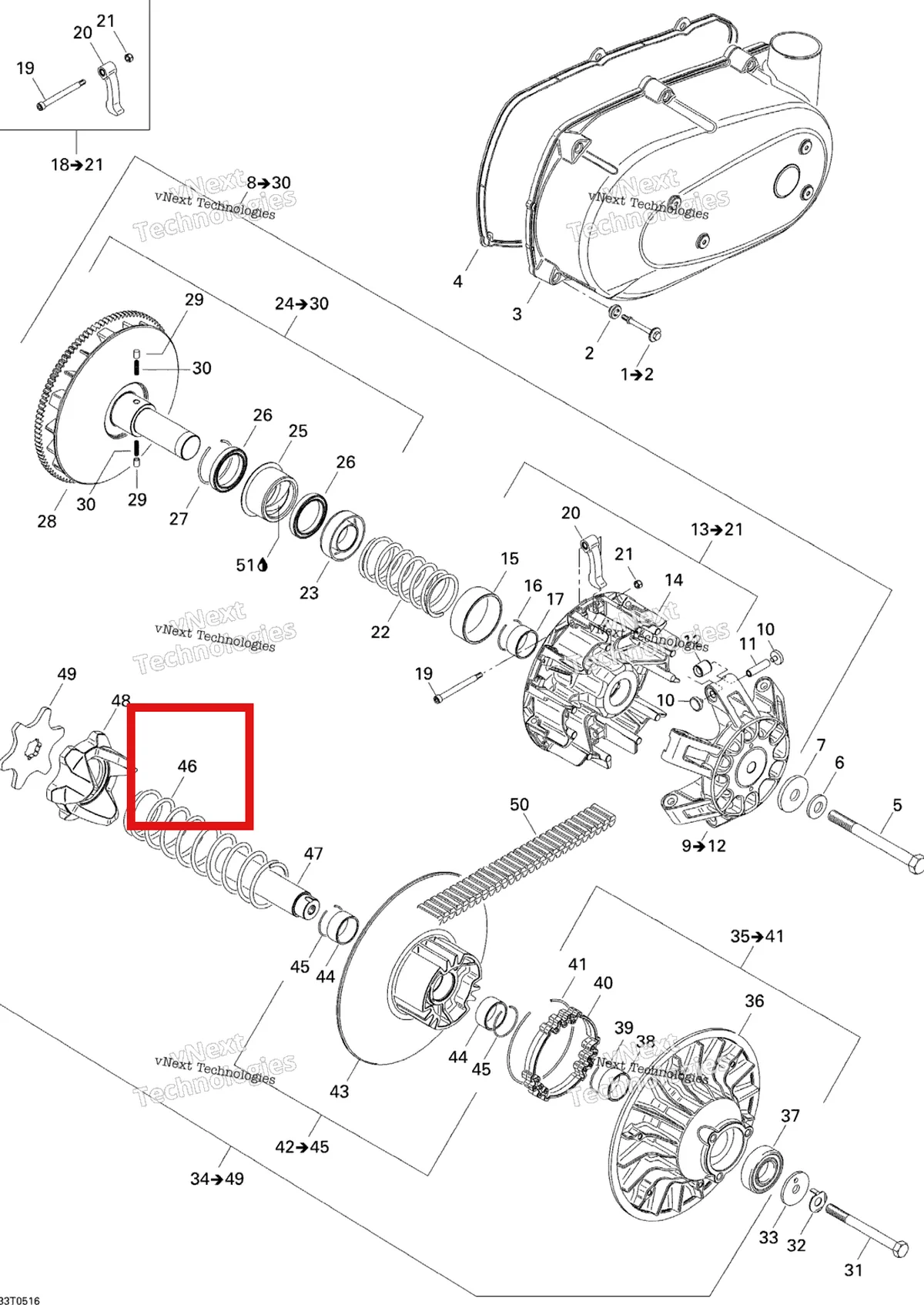 Деталь 420238171 на схеме узла Belt And Engine Pulley System
