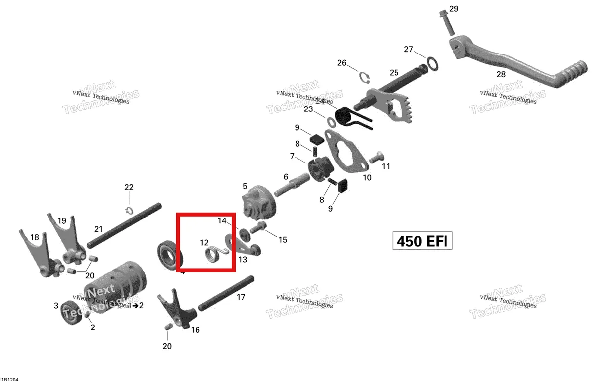 Деталь 420238294 на схеме узла 2015 Can-Am DS 450EFI STD Shifting