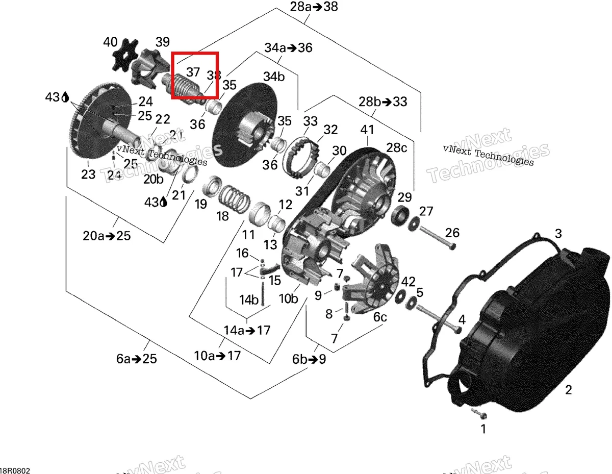 Деталь 420238340 на схеме узла 2008 Can-Am Outlander 400 STD Transmission