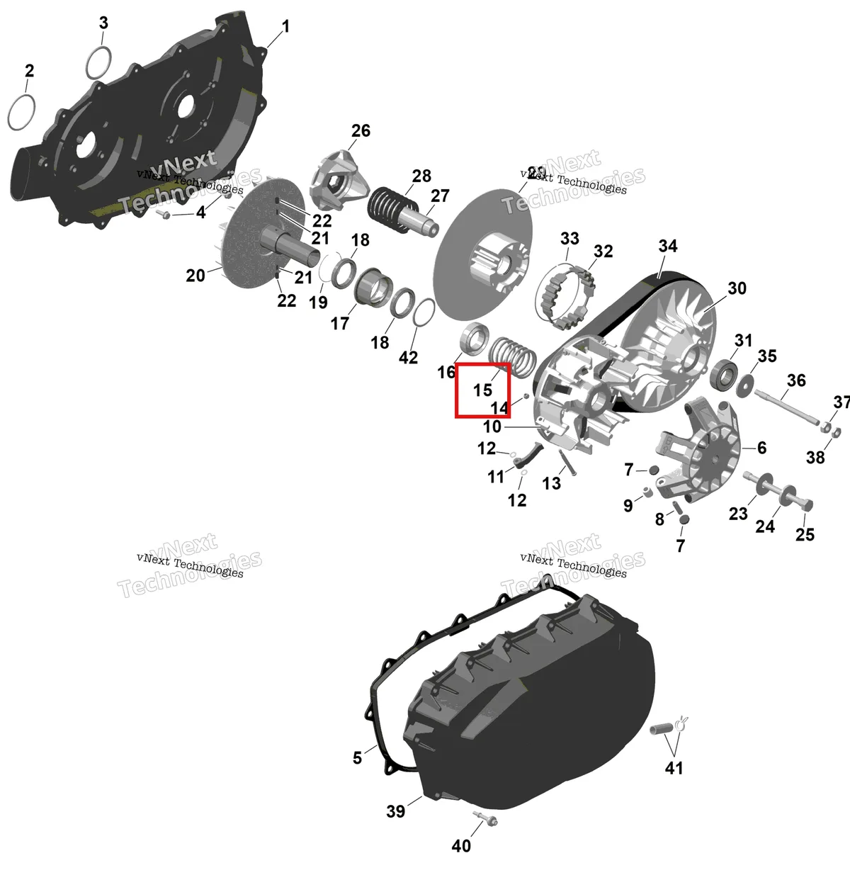 Деталь 420238610 на схеме узла 2026 Can-Am RENEGADE - 4X4 - XMR - 650 EFI - 5TTA - Catalyst Gray Rotax - Cvt