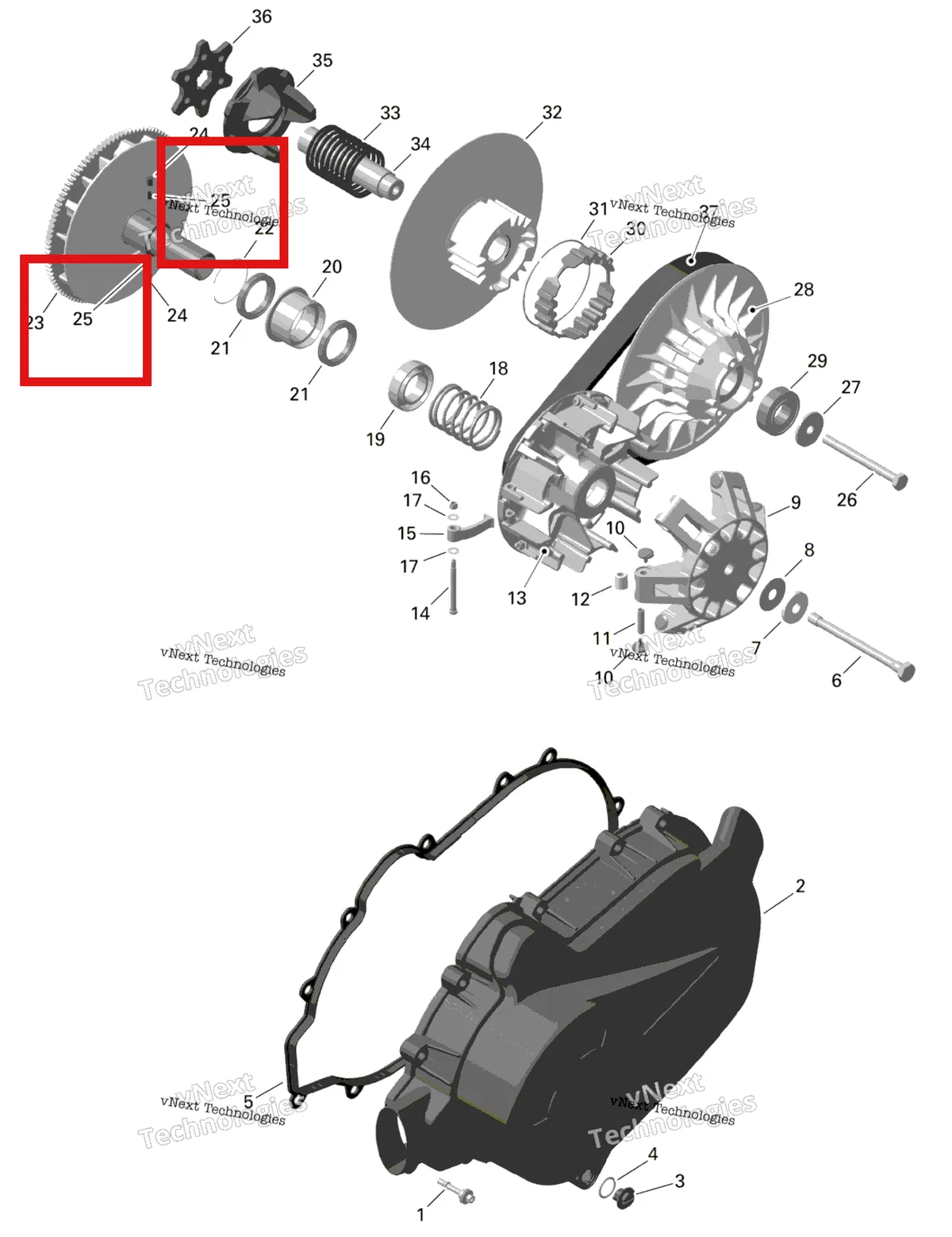 Деталь 420239135 на схеме узла 2024 Can-Am Outlander MAX 450 EFI 6X6 - 4ZRA - DPS Package - Tundra Green Rotax - Cvt