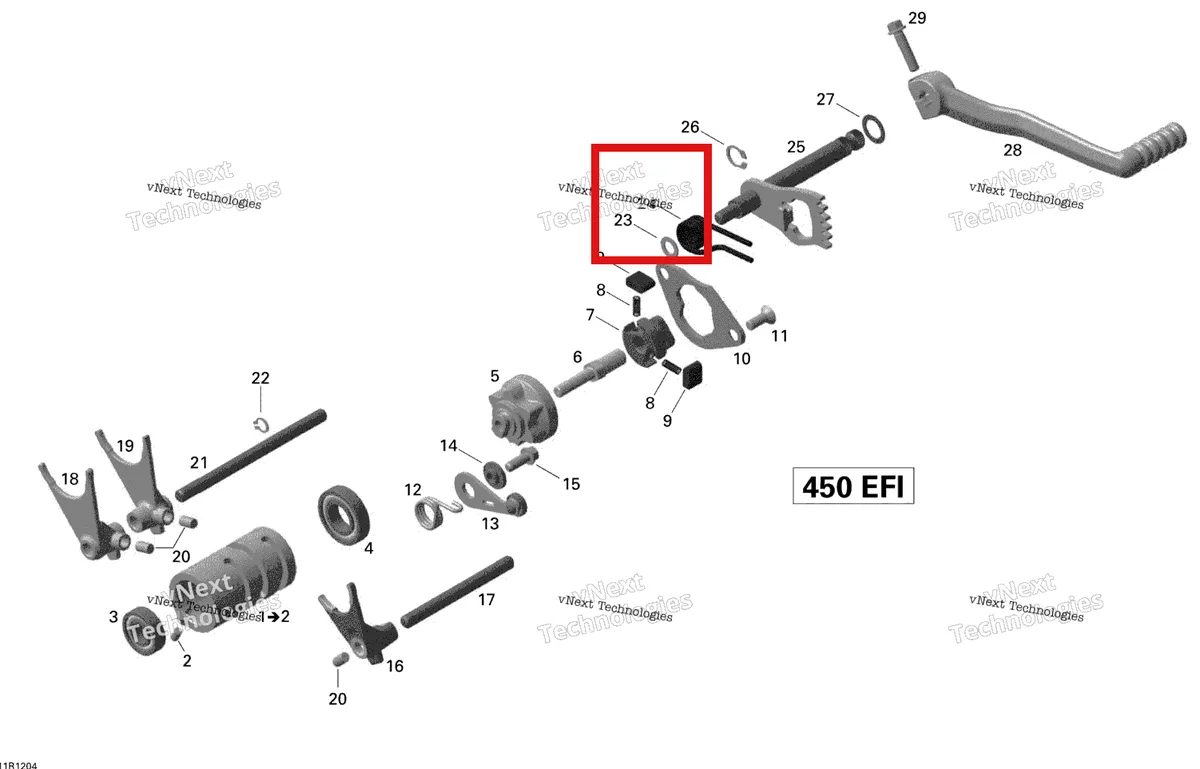 Деталь 420239251 на схеме узла 2015 Can-Am DS 450EFI STD Shifting