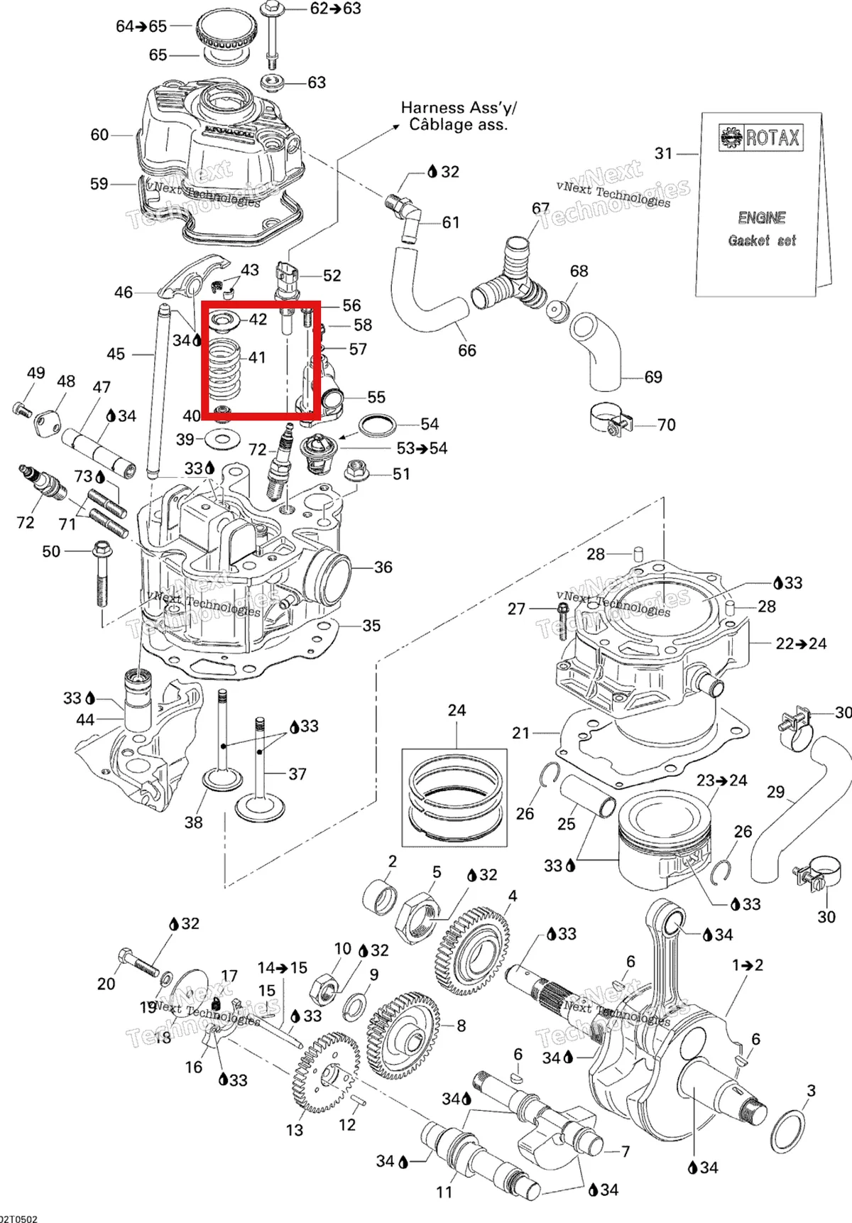 Деталь 420239500 на схеме узла 2005 Can-Am Traxter 5 Speed Crankshaft, Piston And Cylinder
