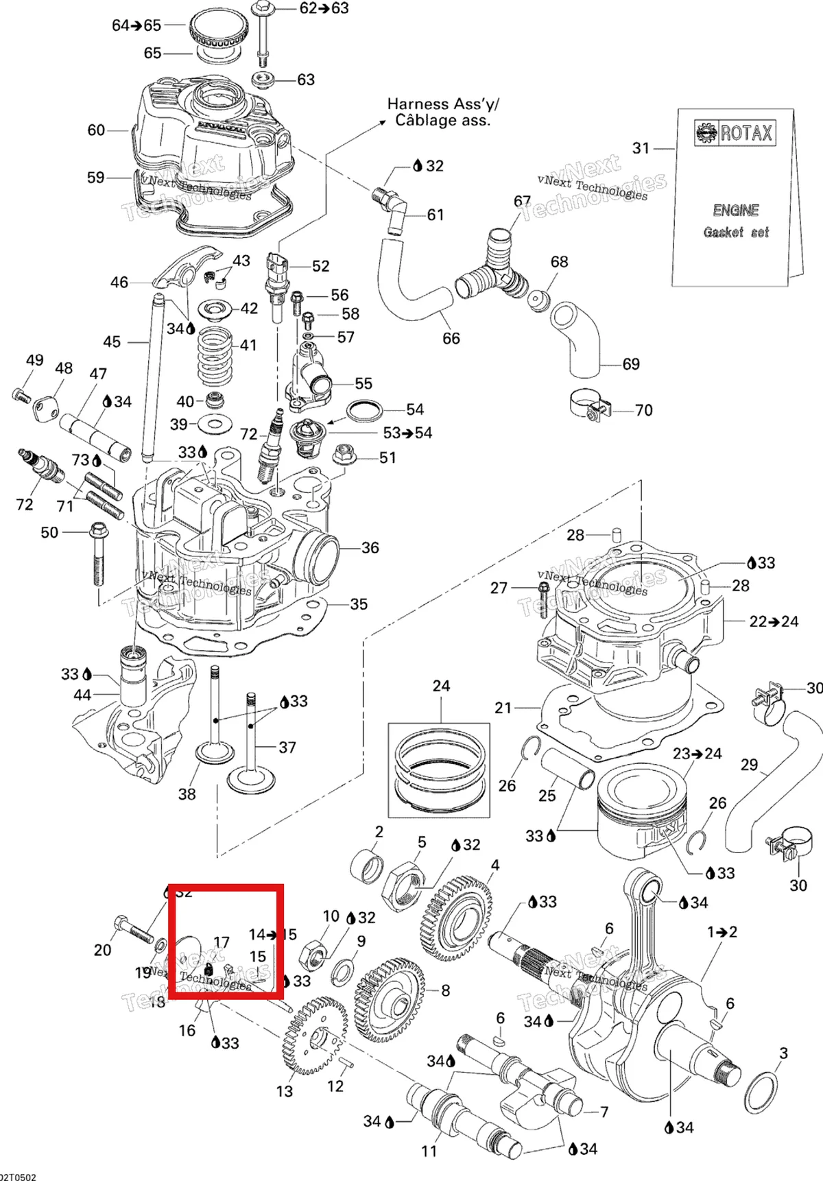 Деталь 420239570 на схеме узла 2005 Can-Am Traxter 5 Speed Crankshaft, Piston And Cylinder