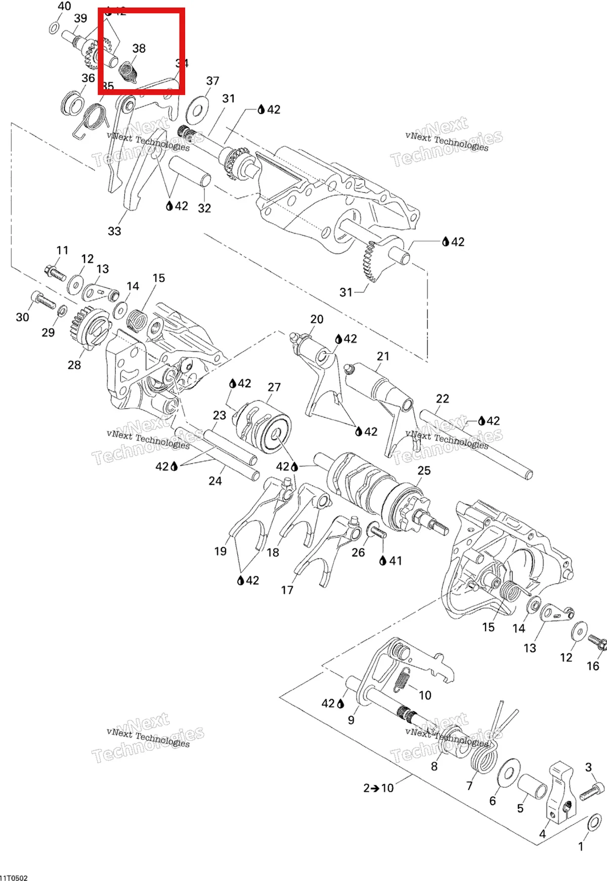 Деталь 420239591 на схеме узла 2005 Can-Am Traxter 5 Speed Gear Shift